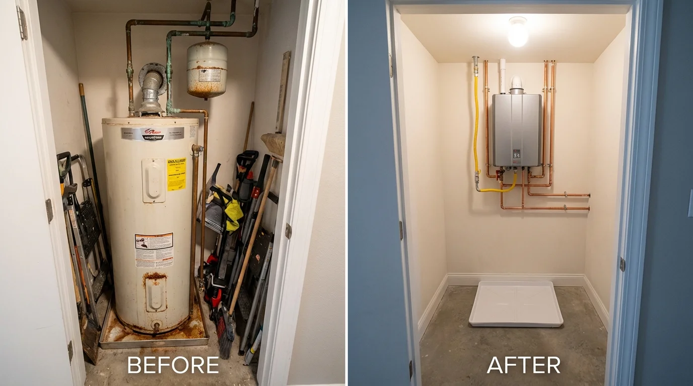 Tank water heater versus wall-mounted tankless unit comparison for Columbia Falls, MT homeowners